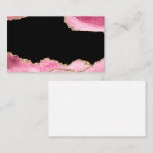 ピンクマーブルアゲートジェムストエレガントーンゴールデングリッター 名刺 (正面/裏面)