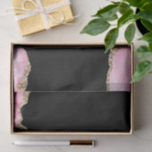 ピンクマーブルアゲートジェムストエレガントーンゴールデングリッター 薄葉紙 (ギフト)