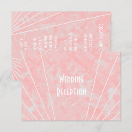 ピンクマーブルアールデコデザインウェディングレセプション エンクロージャーカード