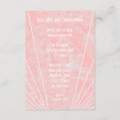 ピンクマーブルアールデコデザインウェディングレセプション エンクロージャーカード (裏面)