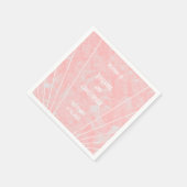 ピンクマーブルアールデコ結婚デザイン スタンダードカクテルナプキン (角)