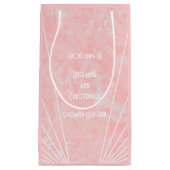 ピンクマーブルアールデコ結婚デザイン スモールペーパーバッグ (正面)