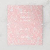 ピンクマーブルアールデコ結婚デザイン プレイスカード (外部開封)