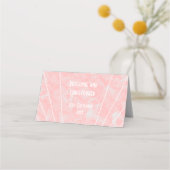 ピンクマーブルアールデコ結婚デザイン プレイスカード (裏面)