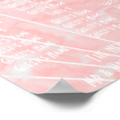 ピンクマーブルアールデコ結婚デザイン ポスター (角)