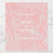 ピンクマーブルアールデコ結婚デザイン ワインラベル (シングルラベル)