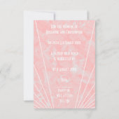 ピンクマーブルアールデコ結婚デザイン 出欠カード (裏面)