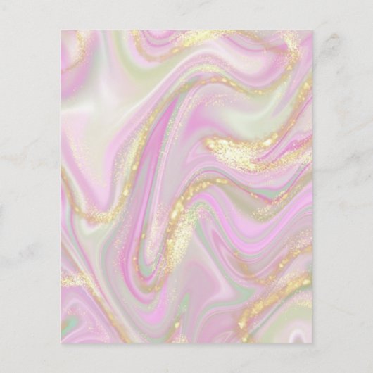 ピンクマーブルエレガント金ゴールドフライヤー チラシ (裏面)