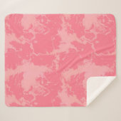 ピンクマーブルクラウド抽象芸術 シェルパブランケット (正面(横))
