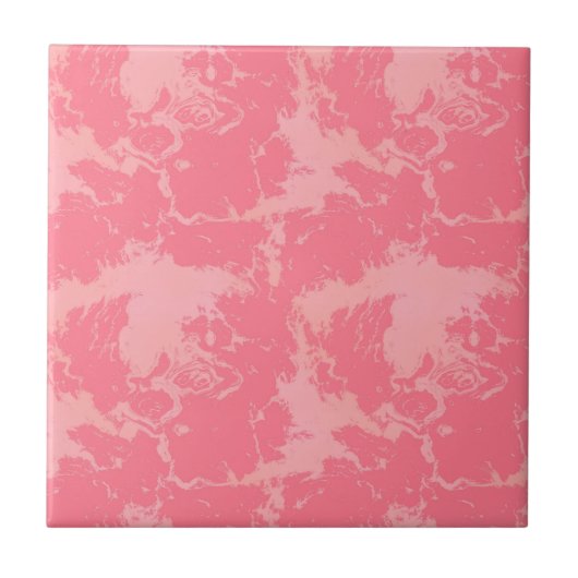 ピンクマーブルクラウド抽象芸術 タイル (正面)