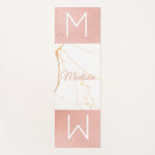 ピンクマーブルグリッタートレンディーモノグラム ヨガマット (正面)