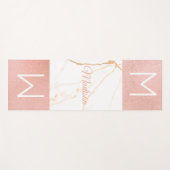 ピンクマーブルグリッタートレンディーモノグラム ヨガマット (正面(横))