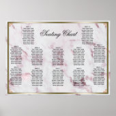 ピンクマーブルゴールデンパール結婚ズの座席 ポスター (正面)