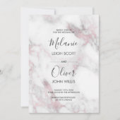 ピンクマーブルシンプル結婚式招待状 招待状 (正面)