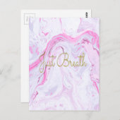 ピンクマーブルジャストブリーズデザイン ポストカード (正面/裏面)