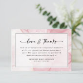 ピンクマーブルスクリプト悔やみや弔慰葬儀 サンキューカード (スタンド正面)