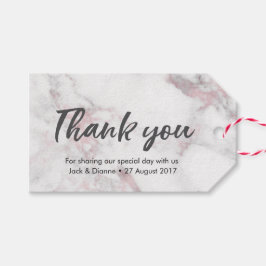 ピンクマーブルパーソナライズされたサンキューメッセージカード ギフトタグ