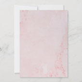 ピンクマーブルブライダルシャワーバイメールグリーン葉リーズ 招待状 (裏面)