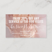 ピンクマーブルヘア爪、 ネイル美しいサロンロイヤリティカード ロイヤリティカード (裏面)