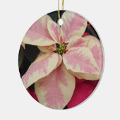 ピンクマーブルポインセチアフローラホリデー セラミックオーナメント (左)