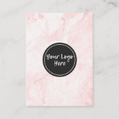 ピンクマーブルミニマルイヤリングディスプレイカード 名刺 (裏面)