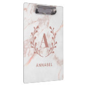 ピンクマーブルモノグラムアニーイニシャル&ネームカスタム クリップボード (右)