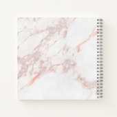 ピンクマーブルモノグラムアニーイニシャル&ネームカスタム ノートブック (裏面)