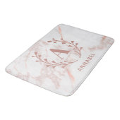 ピンクマーブルモノグラムアニーイニシャル&ネームカスタム バスマット (アングル)