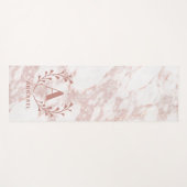 ピンクマーブルモノグラムアニーイニシャル&ネームカスタム  ヨガマット (正面(横))