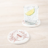 ピンクマーブルモノグラムイニシャル&ネームカスタムガールズ コースター (側面)