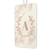 ピンクマーブルモノグラム任意のイニシャルと名前カスタムのCa カーエアーフレッシュナー (左)