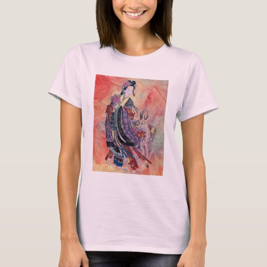 ピンクマーブル女子シャツ Tシャツ (正面)