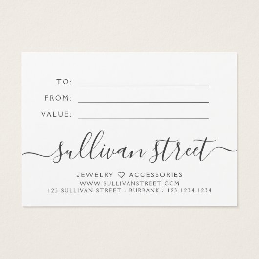 ピンクマーブル小規模企業のギフト証明書 (裏面)