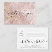 ピンクマーブル小規模企業のギフト証明書 ノートカード (正面/裏面)