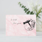 ピンクマーブル美しいサロンギフト証明書 (スタンド正面)