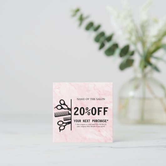 ピンクマーブル美しいサロン 割引カード (スタンド正面)