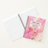 ピンクマーブル芸術的引用文 ノートブック (内部)