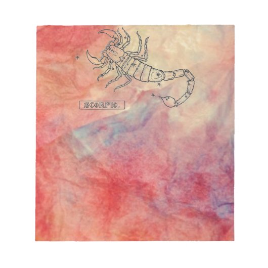 ピンクマーブル蠍座メモ帳 ノートパッド (正面)