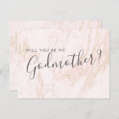 ピンクマーブル金ゴールドグリッターゴッドマザー提案カード ポストカード (正面/裏面)