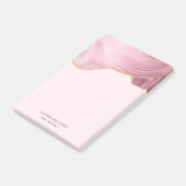 ピンクマーブル金ゴールドグリッター ポストイット (アングル)