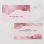 ピンクマーブル金ゴールドグリッター 名刺 (正面/裏面)