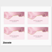 ピンクマーブル金ゴールドグリッター 長方形シール (シート)