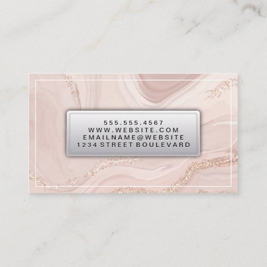 ピンクマーブル金ゴールドフレーク 名刺 (裏面)