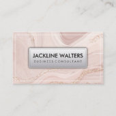 ピンクマーブル金ゴールドフレーク 名刺 (正面)