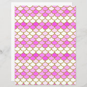 ピンクマーメイドはかりで測スクラップブック紙 (正面/裏面)