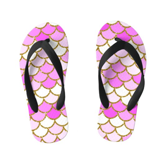 ピンクマーメイドはかりで測 キッズビーチサンダル (フットベッド)