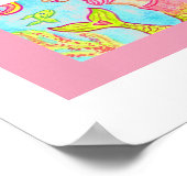 ピンクマーメイドウォールアートプリント ポスター (角)