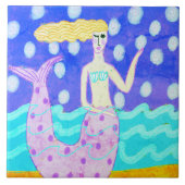 ピンクマーメイドオリジナル抽象芸術アート タイル (正面)