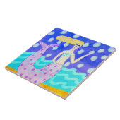 ピンクマーメイドオリジナル抽象芸術アート タイル (側面)