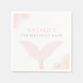 ピンクマーメイドガールバースデーパーティー スタンダードカクテルナプキン